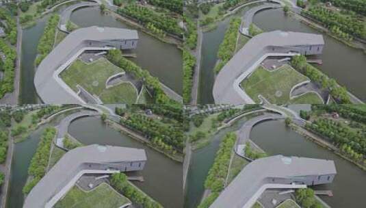 上海松江巨人网络生活区建筑特写高清在线视频素材下载