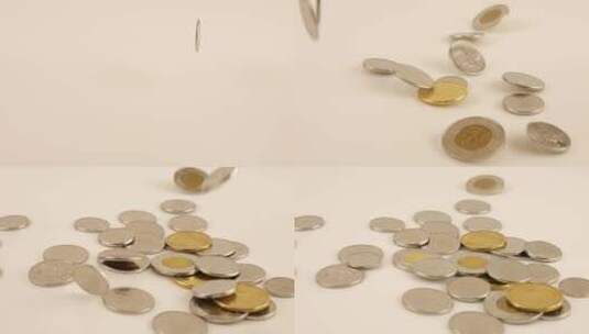 掉落的加拿大硬币高清在线视频素材下载