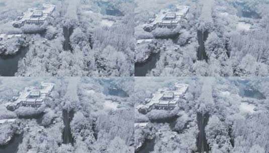 杭州西湖杨公堤雪景高清在线视频素材下载