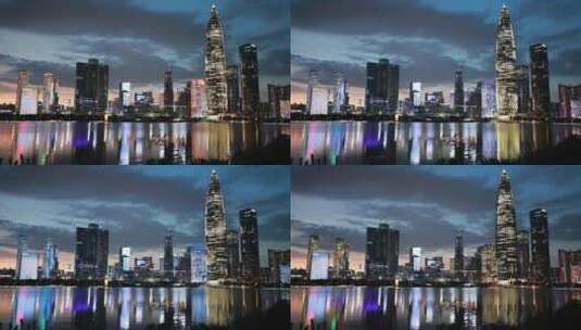 深圳市南山人才公园灯光秀高清在线视频素材下载