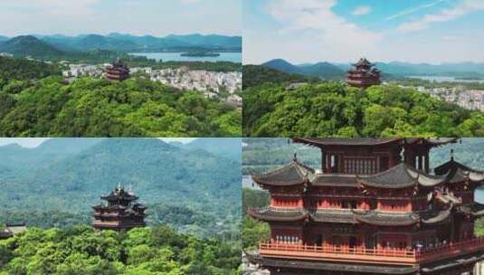 杭州西湖城隍阁高清在线视频素材下载