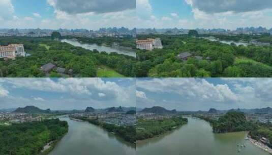 4K航拍-多分镜-桂林漓江风景-分镜1高清在线视频素材下载