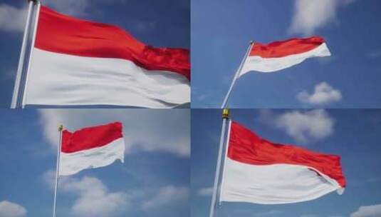 印尼旗帜高清在线视频素材下载