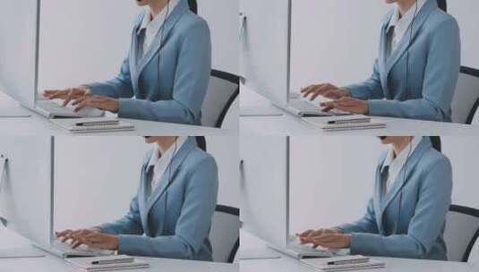 女性办公、操作电脑高清在线视频素材下载