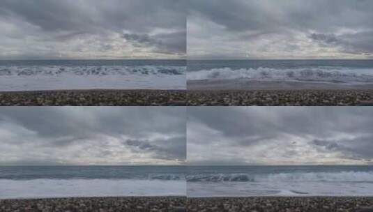 风暴云、阴天背景下的大海、海洋(1)高清在线视频素材下载