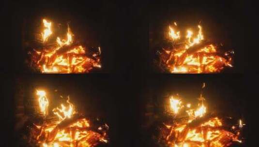壁炉里的火焰高清在线视频素材下载