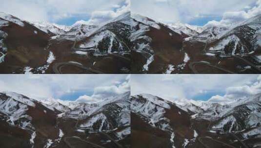 西藏阿里路边垭口航拍视频1--4K高清在线视频素材下载