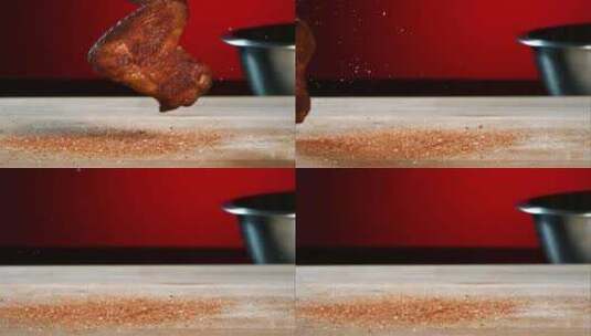 美味的烤鸡翅高清在线视频素材下载