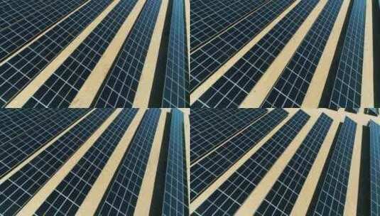 戈壁滩大规模太阳能电板高清在线视频素材下载