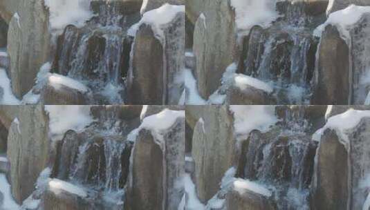 户外冰瀑景观高清在线视频素材下载