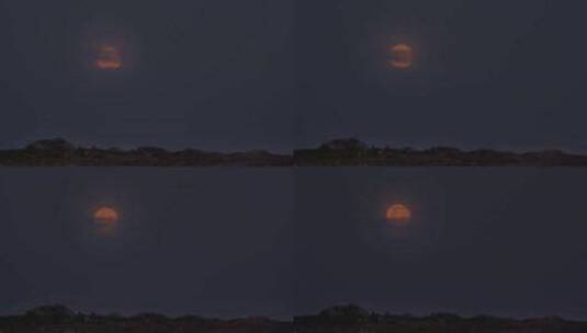 月亮升起延时 红月高清在线视频素材下载