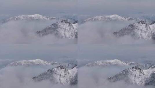 秦岭朱雀国家森林公园（冰晶顶）雪景航拍高清在线视频素材下载