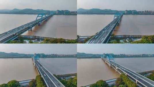 杭州_复兴大桥航拍延时001高清在线视频素材下载