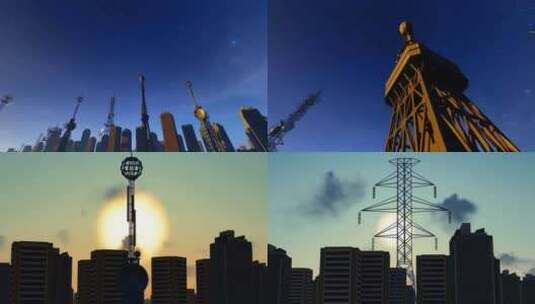 城市里的5g网络通信基站铁塔高清在线视频素材下载