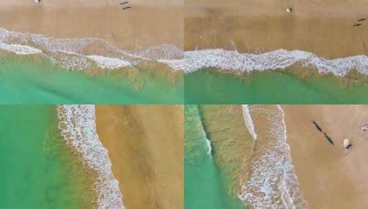 大海海边海水海浪沙滩海滩航拍海岸线风景唯高清在线视频素材下载