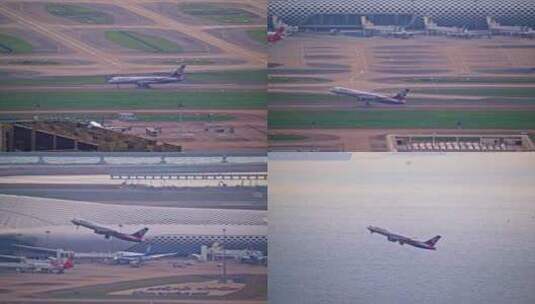 8K深圳机场起飞的顺丰航空客机高清在线视频素材下载