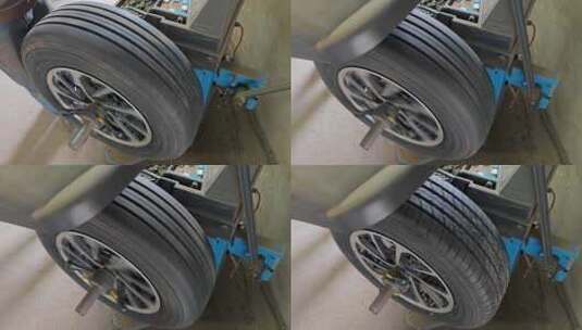 轮胎店的车轮平衡高清在线视频素材下载