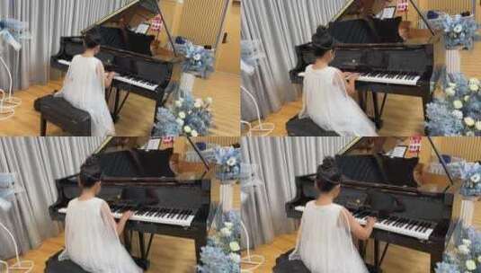 儿童钢琴音乐会表演高清在线视频素材下载