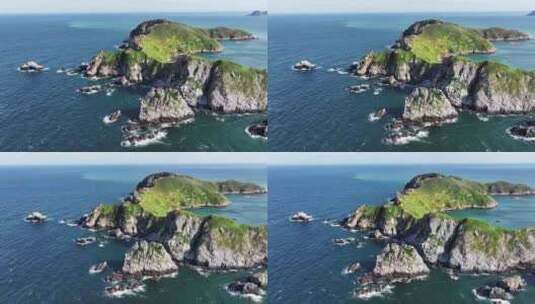 4K岛屿悬崖礁石震撼航拍（宁德四礵列岛）高清在线视频素材下载