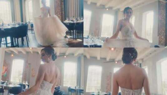 新娘，婚纱，摆姿势，新娘时尚高清在线视频素材下载
