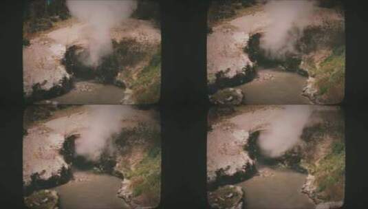 地下温泉洞穴8毫米胶片式蒸汽逃逸高清在线视频素材下载