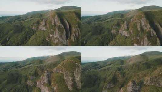 无人驾驶飞机，火山，亚速尔群岛，波蒂尔高清在线视频素材下载