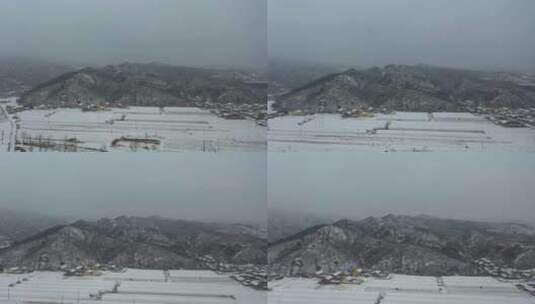 4K航拍北方雪景农村高清在线视频素材下载