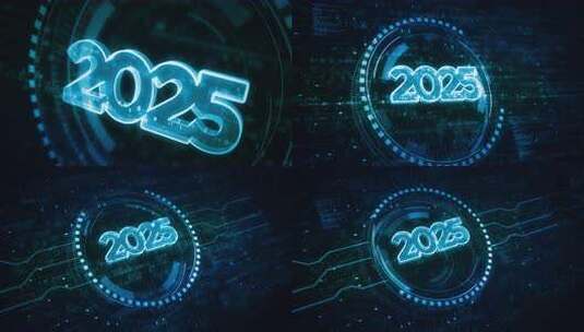 2025年未来霓虹灯符号数字概念高清在线视频素材下载