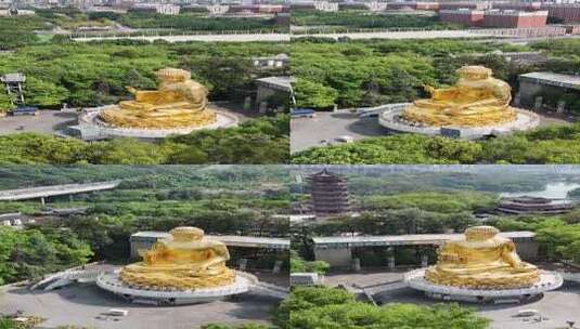 竖屏航拍重庆华岩旅游风景区华岩寺高清在线视频素材下载