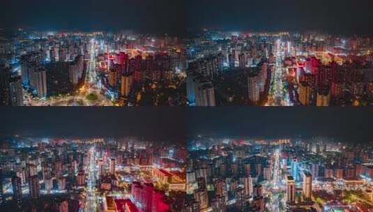 4K最新重庆市荣昌区城市夜景延时摄影高清在线视频素材下载