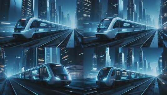 未来城市地铁穿梭画面高清在线视频素材下载