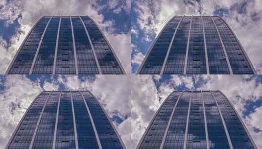 摩天大楼云倒影高清在线视频素材下载