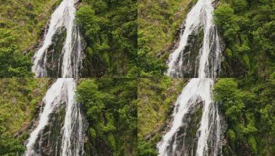 印尼苏门答腊Efrata瀑布鸟瞰图高清在线视频素材下载