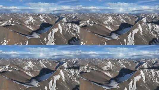中国西藏那曲高原雪山风光 连绵不断的雪山高清在线视频素材下载
