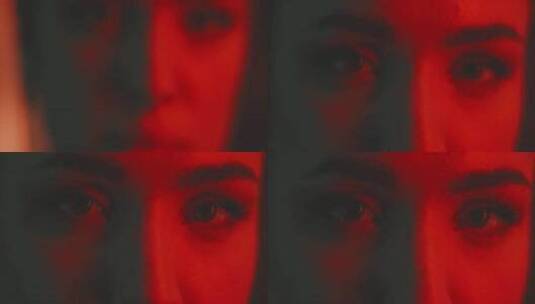 女人，脸，眼睛，红色高清在线视频素材下载