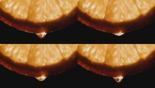 橙色，切片，黑色背景，柑橘高清在线视频素材下载