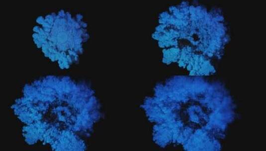 蓝色颜料烟雾渲染高清在线视频素材下载