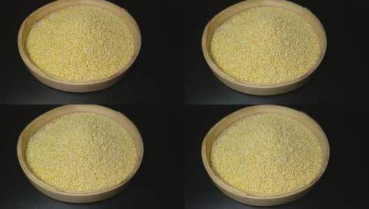 五谷杂粮小米黄米4K拍摄高清在线视频素材下载