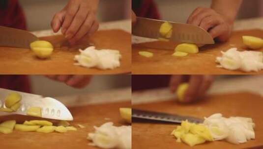 厨师切土豆 (2)高清在线视频素材下载