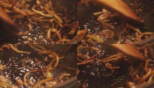葱姜炝锅炸五香油 (11)高清在线视频素材下载