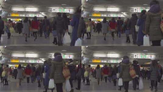东京地铁站的通勤者高清在线视频素材下载