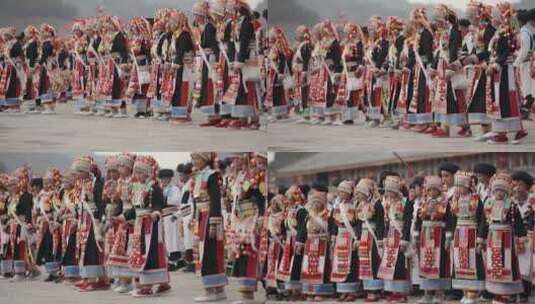 民族节日视频云南德宏傈僳族阔时节妇女舞蹈高清在线视频素材下载