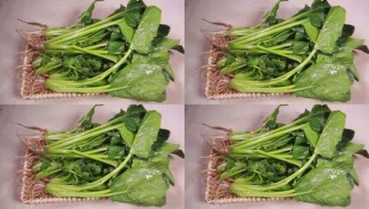 膳食纤维绿色蔬菜菠菜高清在线视频素材下载