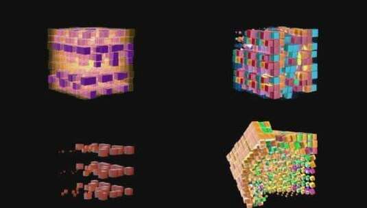 魔方box方格正方体裸眼3d mapping投影高清在线视频素材下载