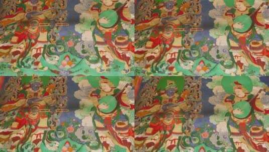藏传佛教寺院壁画高清在线视频素材下载