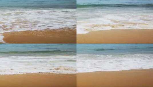 大海海浪拍打沙滩竖屏航拍高清在线视频素材下载