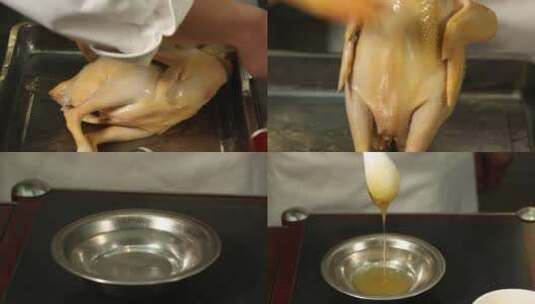 【镜头合集】烤鸡烧鸡刷酱料高清在线视频素材下载