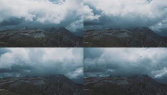 冬季雪山山峰云雾缭绕延时高清在线视频素材下载