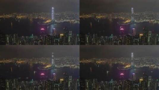 摩天大楼熠熠生辉的香港景观高清在线视频素材下载