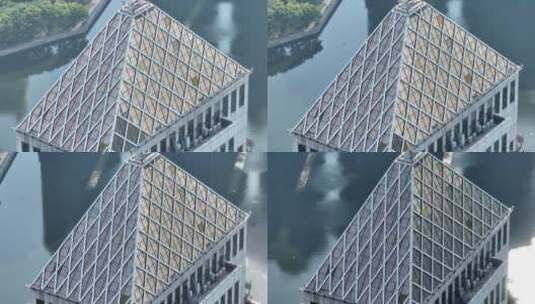 武汉建银大厦，略俯视环绕镜头高清在线视频素材下载